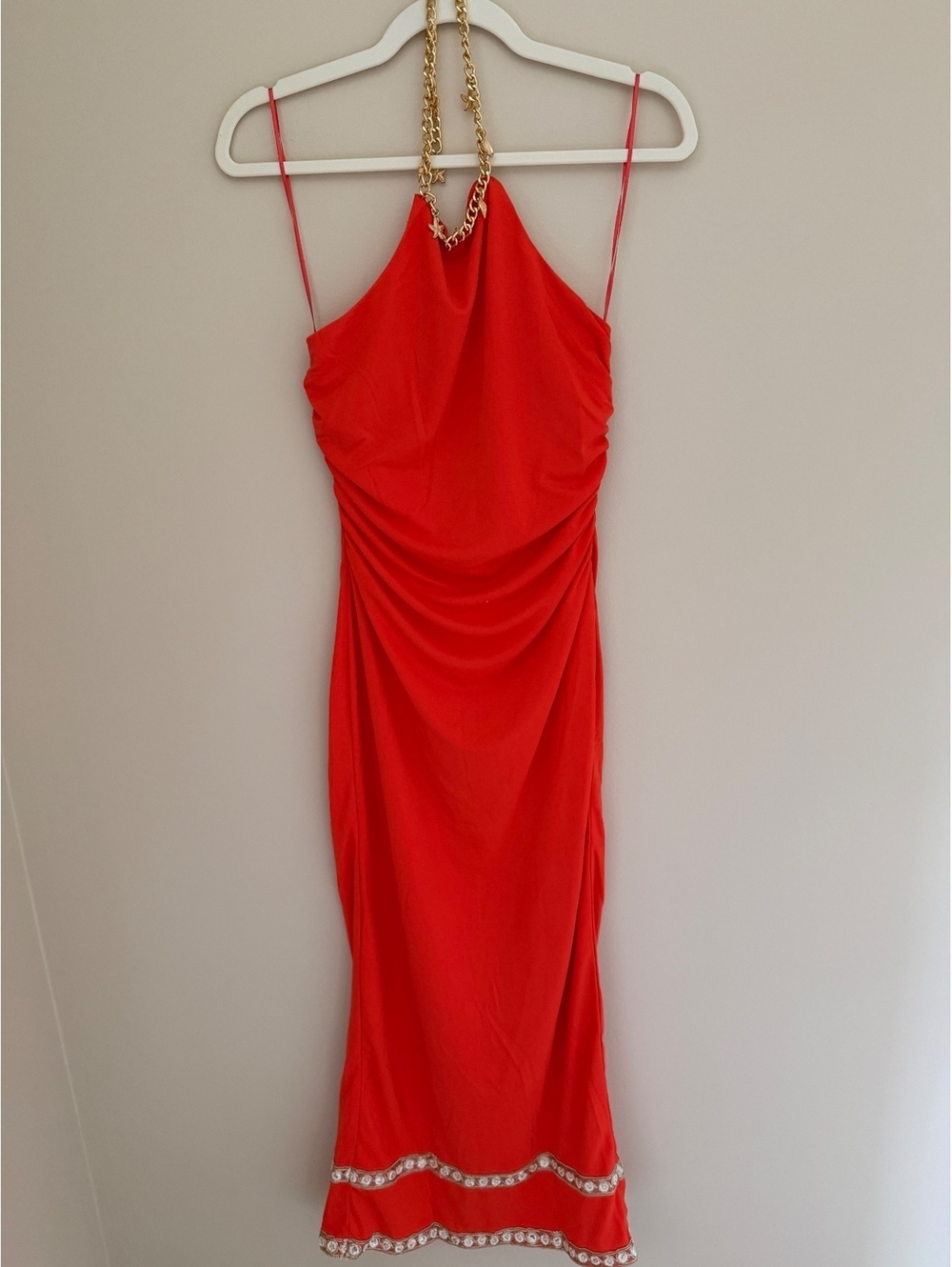 NWT S Orange/gold vacation dress by A.Peach